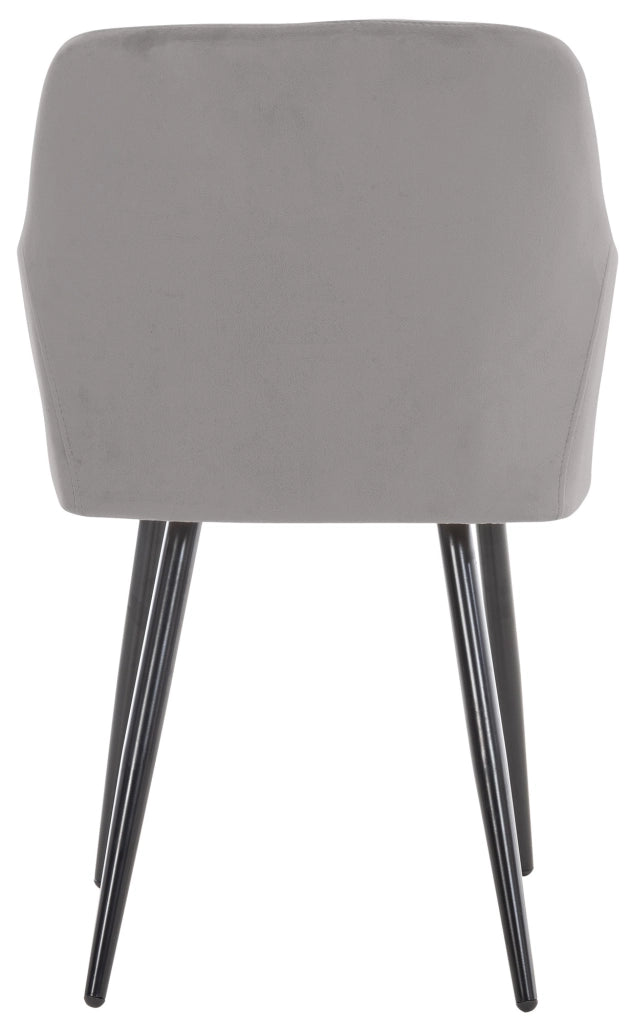 Sedia da pranzo Shila fodera a rombi Velluto,grigio