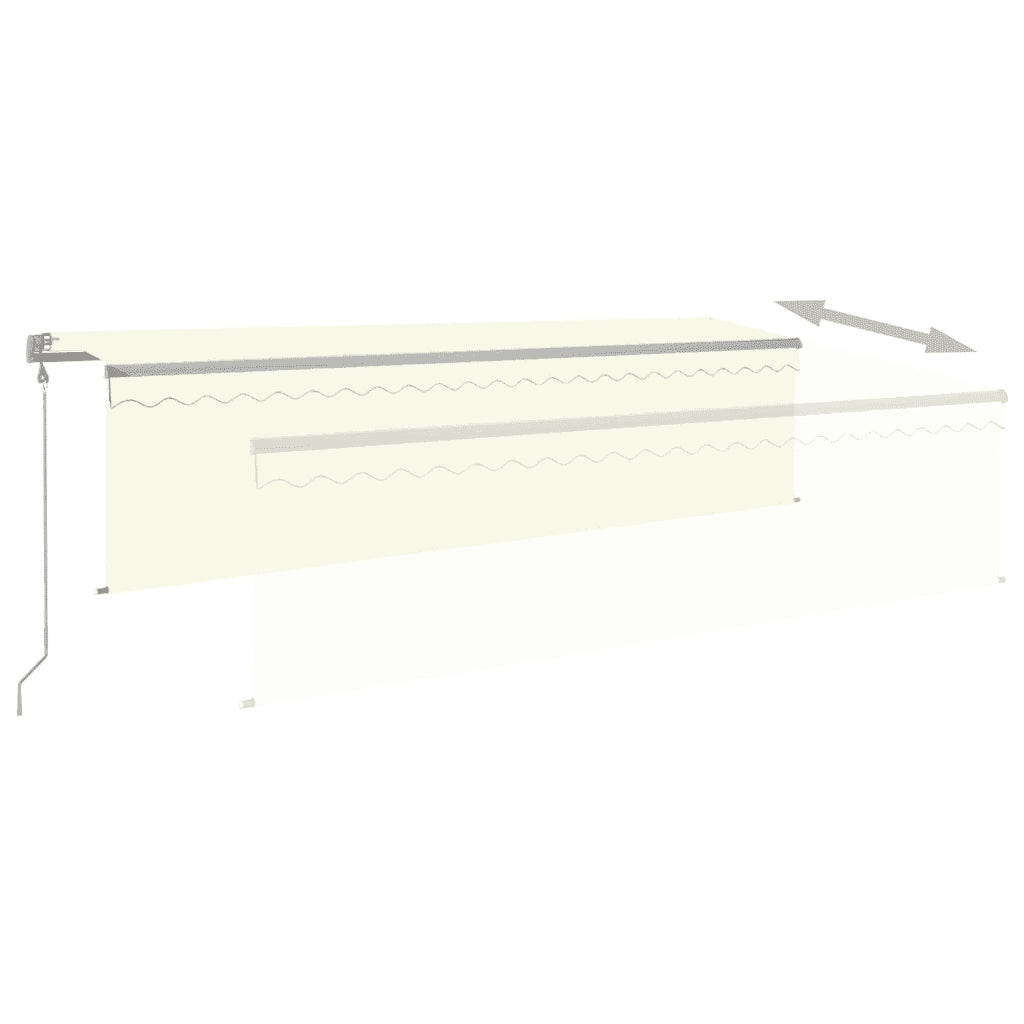 Tenda Automatica con Parasole Sensore Vento e LED 5x3 m Crema 3069472