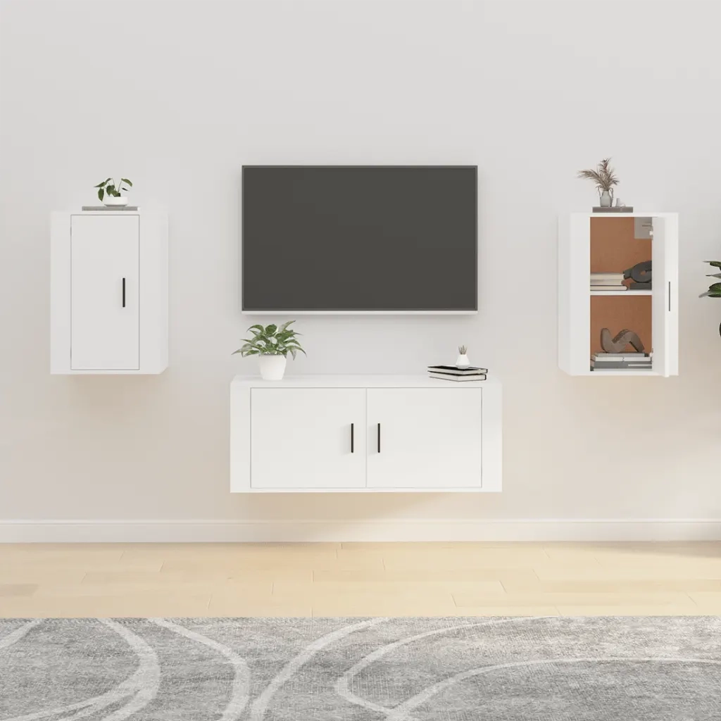 Mobili Porta TV a Parete 2 pz Bianco 40x34,5x60 cm 816657