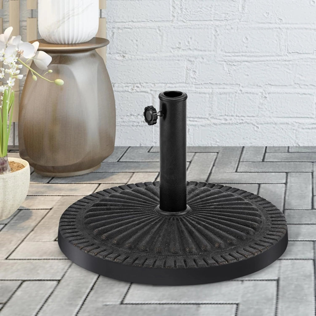 Base per Ombrellone da Patio in Resina da 49,5 cm, per Pali da 38-48mm, con Manopola di Serraggio, Base per Ombrellone da Giardino Piscina Esterno (Bronzo (modello4))