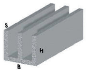 5pz profilo argento h.100 cm canalino uu 16x7x1 mm cod:ferx.29374