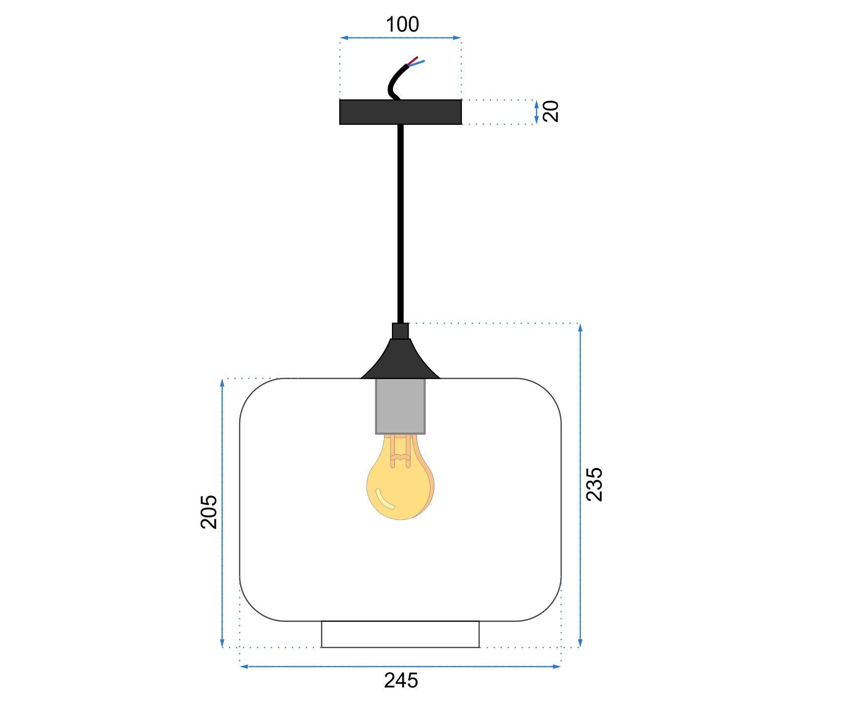 Lampada Da Soffitto Pensile Di Vetro APP312-1CP Loft