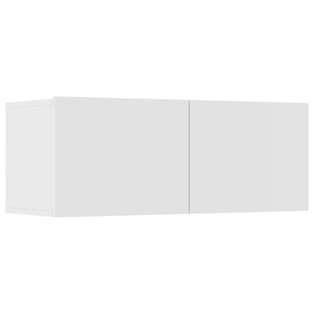 Set Mobili Porta TV 8pz Bianco in Legno Multistrato 3114230