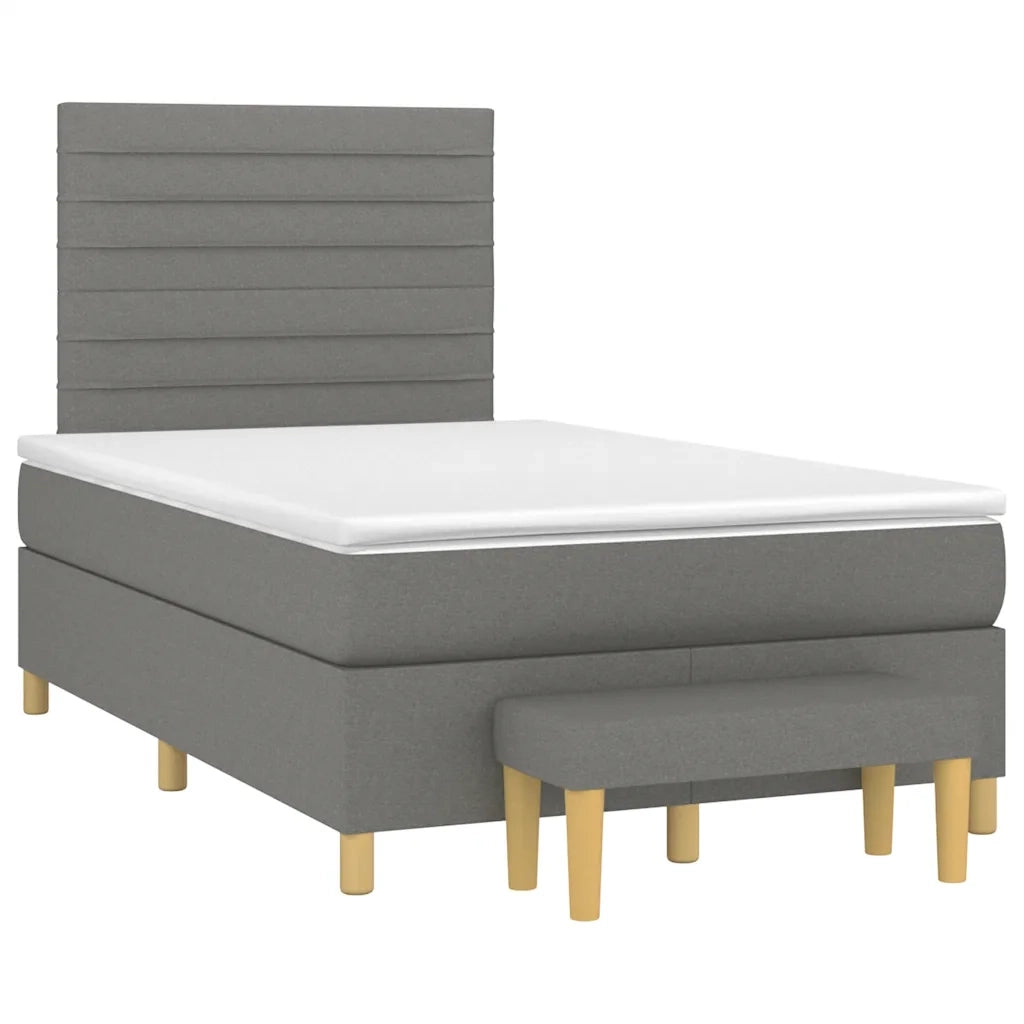 Giroletto a Molle con Materasso Grigio Scuro 120x190cm Tessuto