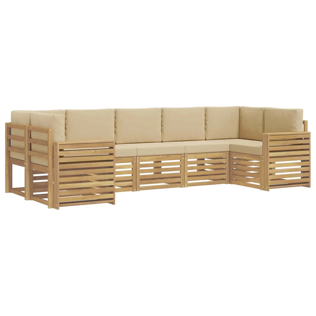 Set di divani da esterno 7 pcs Bianco e Beige 3392443