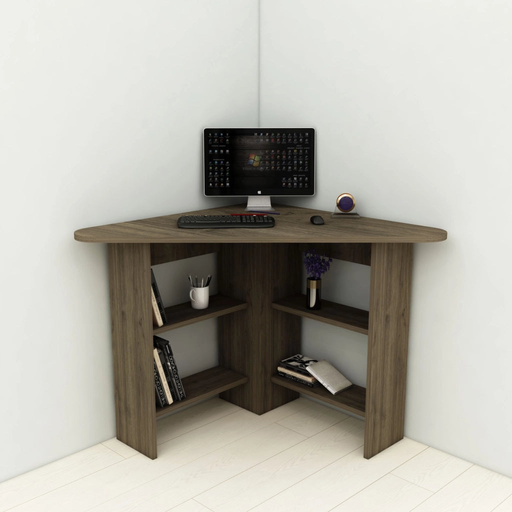 Mamette, Scrivania 5 Ripiani, 80x80x74h cm Marrone Noce