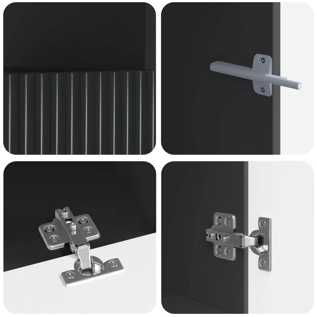 Mobile TV LED a 5 pezzi ARNHEM Nero Legno ingegnerizzato 3416594
