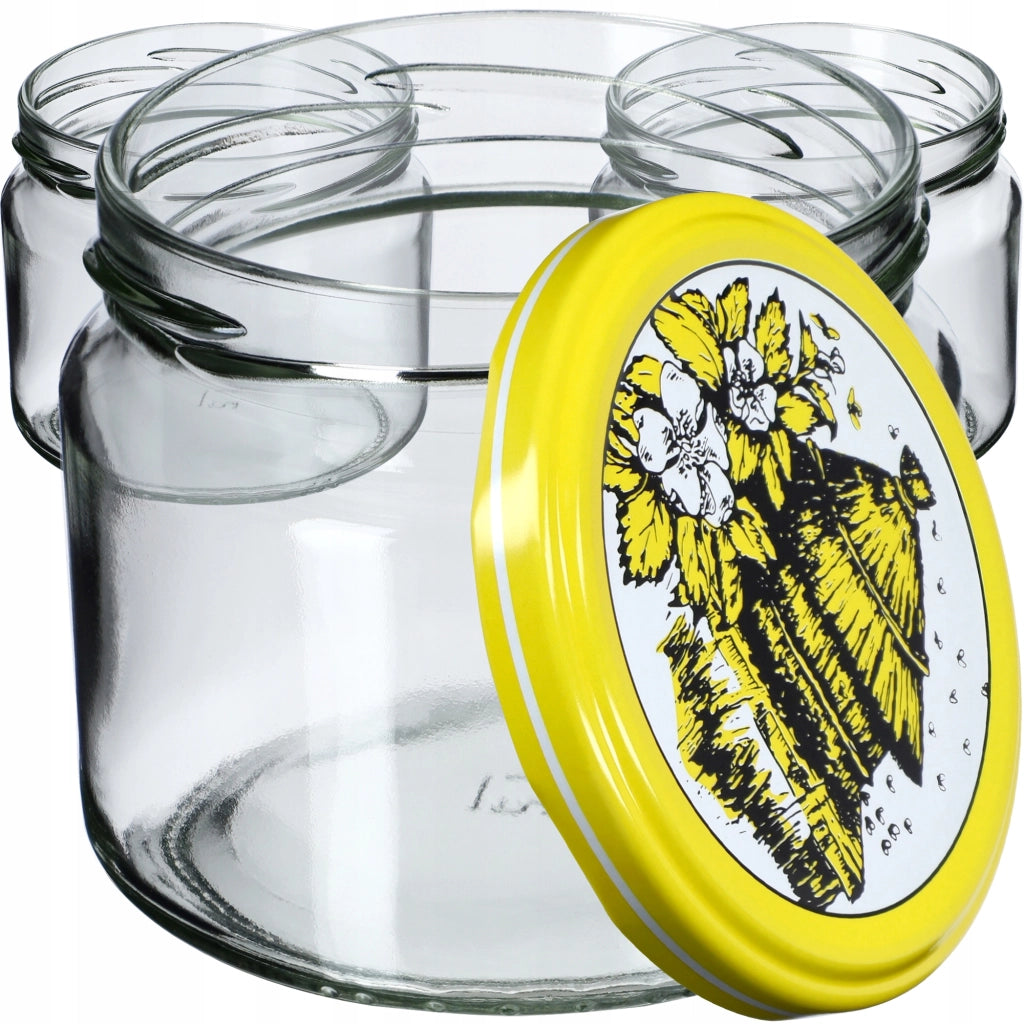 KADAX Sonka barattoli di vetro 330ml 10pz 82mm + coperchi "Api"