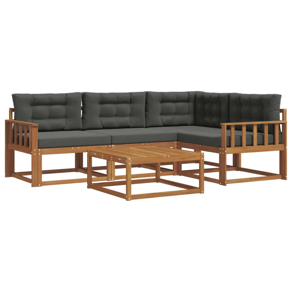 Set di divani da esterno con cuscino 5 pcs Naturale e Antracite 3367540
