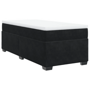 Letto singolo | Letto per adulti | Giroletto a Molle con Materasso Nero 80x200 cm in Velluto