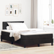 Letto Doppio Piccolo Box Spring con Materasso Nero in Velluto