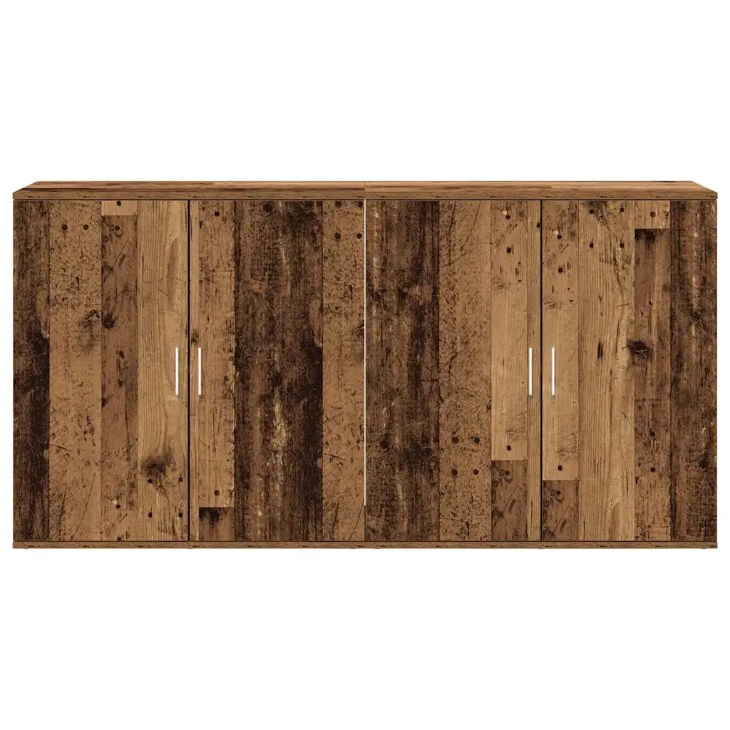 Credenza 2 pz-Set di 2 Buffet-Armadio da cucina Legno vecchio 79 x 38 x 80 cm Legno multistrato