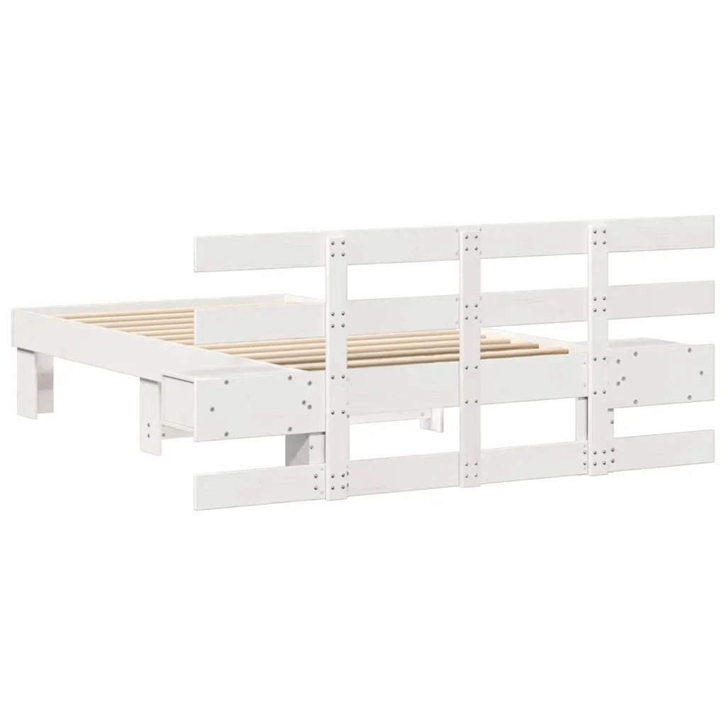 Struttura del letto Bianco 90 x 190 cm Pino massello