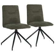 Set di 2 sedie in tessuto verde AREN