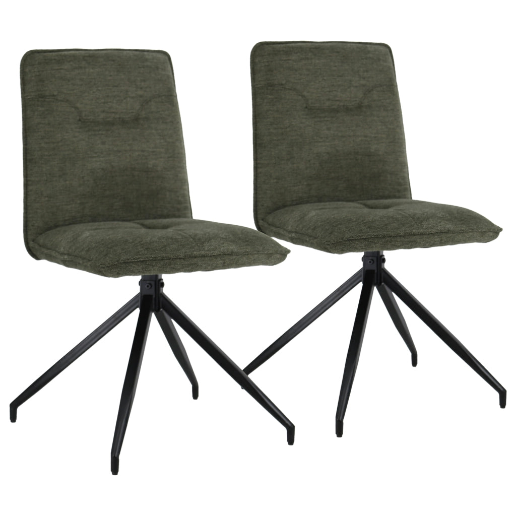 Set di 2 sedie in tessuto verde AREN