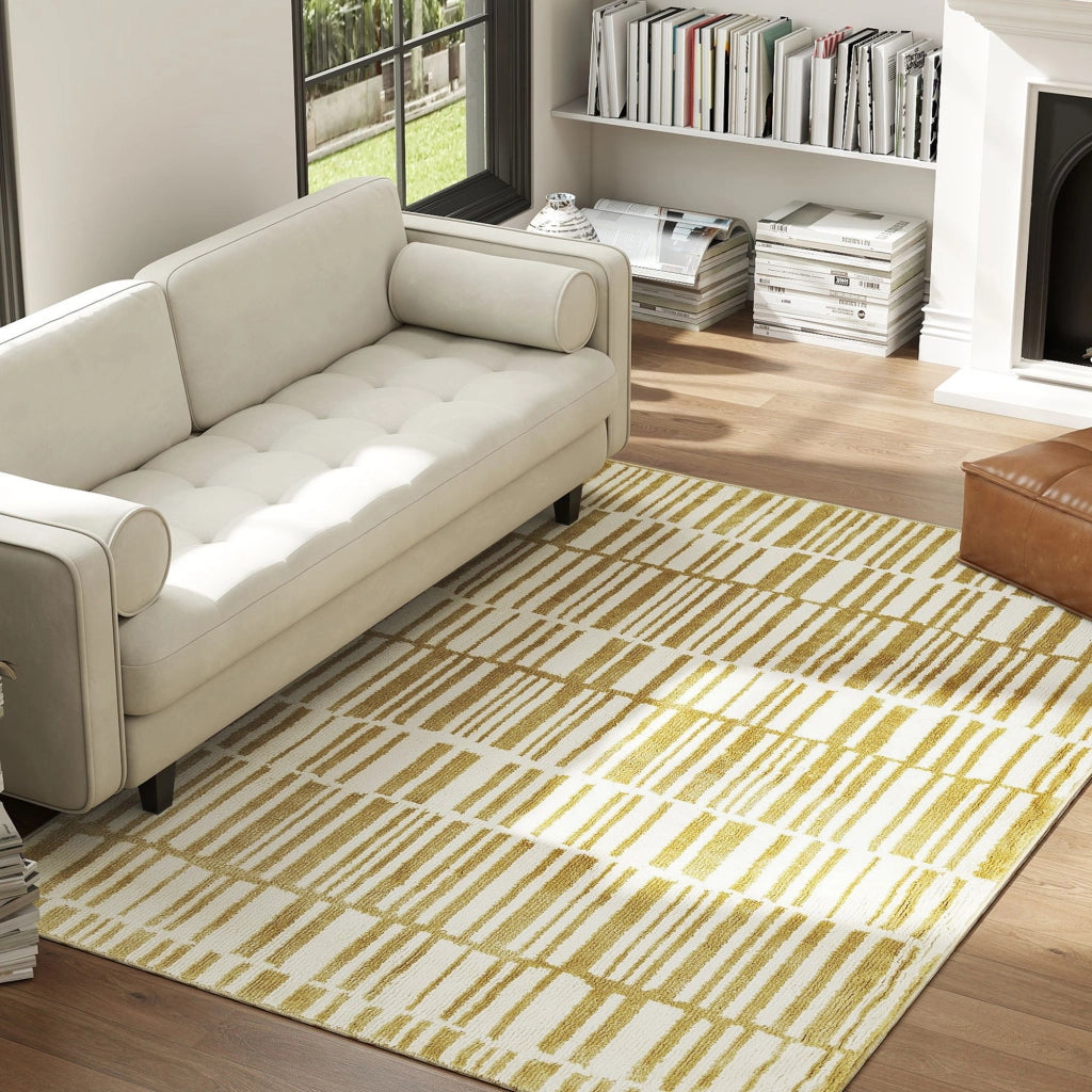 Tappeto Moderno Pelo Corto Lavabile ¨C zephmum ¨C 170x120 cm Crema