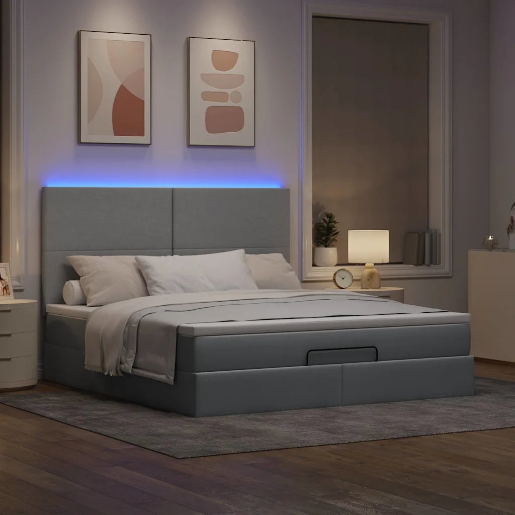 Struttura Letto Pouf con Materasso 180x200 cm in Tessuto 3313941