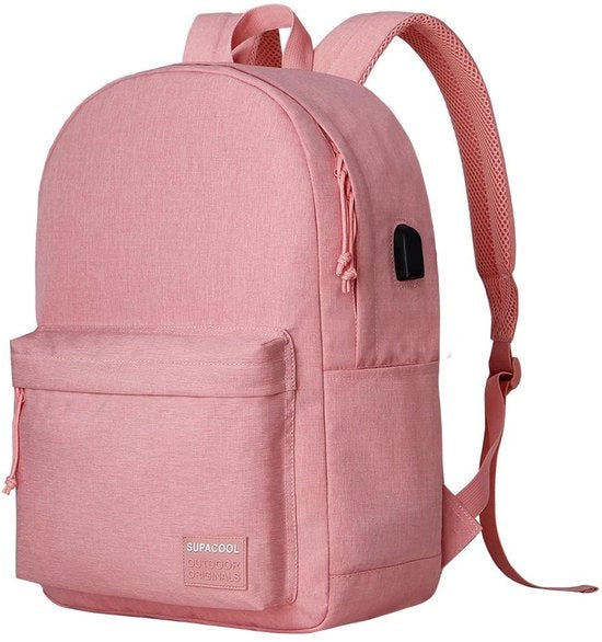 Borsa da laptop leggera per uomo e donna, con tasca per laptop 15,6 pollici, borsa per college (rosa)