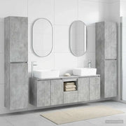 Set di mobili per il bagno 5 pz Grigio Cemento 3406036