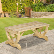 Panca da giardino rustica in legno naturale 98 x 50 x 39;5 cm; per 2 persone