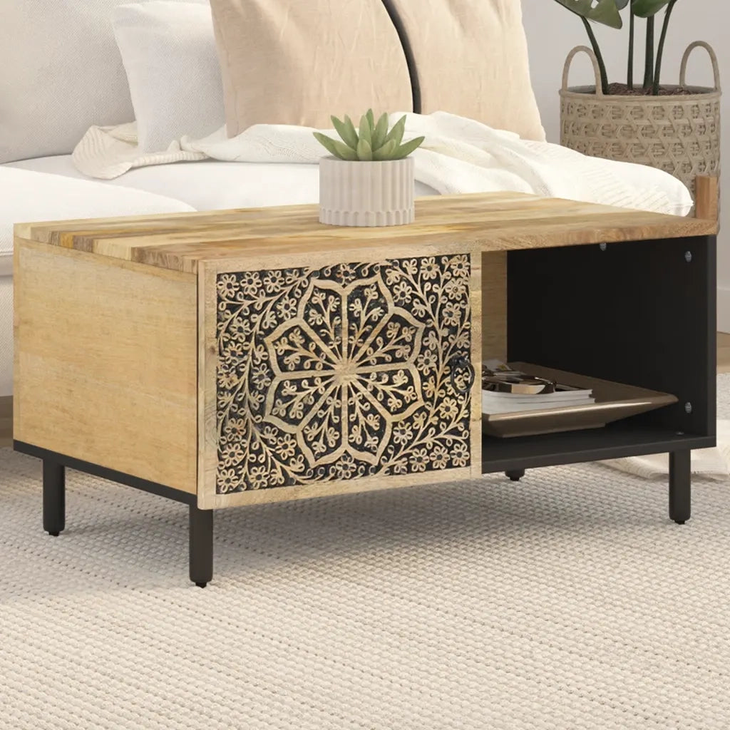 Tavolino da salotto | Tavolino da caff¨¨ | Tavolino da Soggiorno 80x50x40 cm Legno Massello di Mango