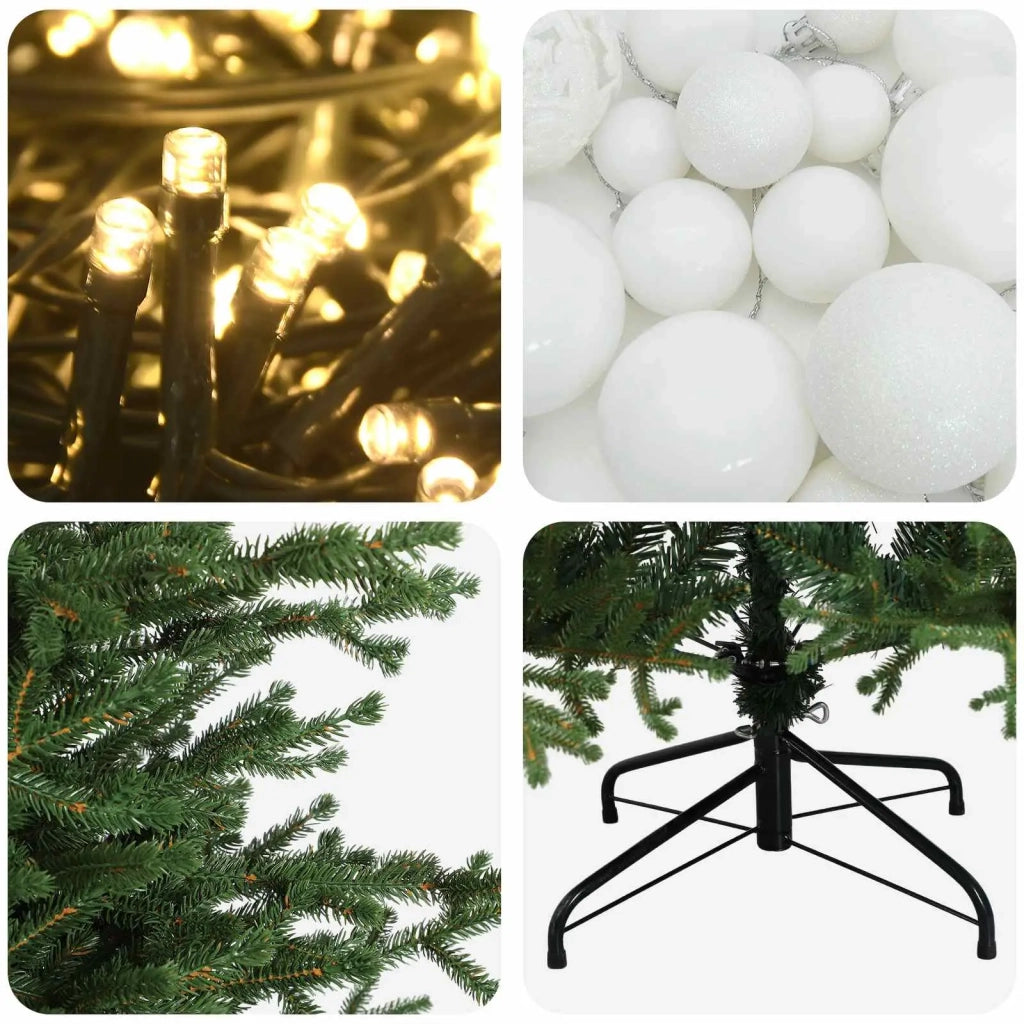 Albero di Natale artificiale con palline 210 cm 300 LED 3467102