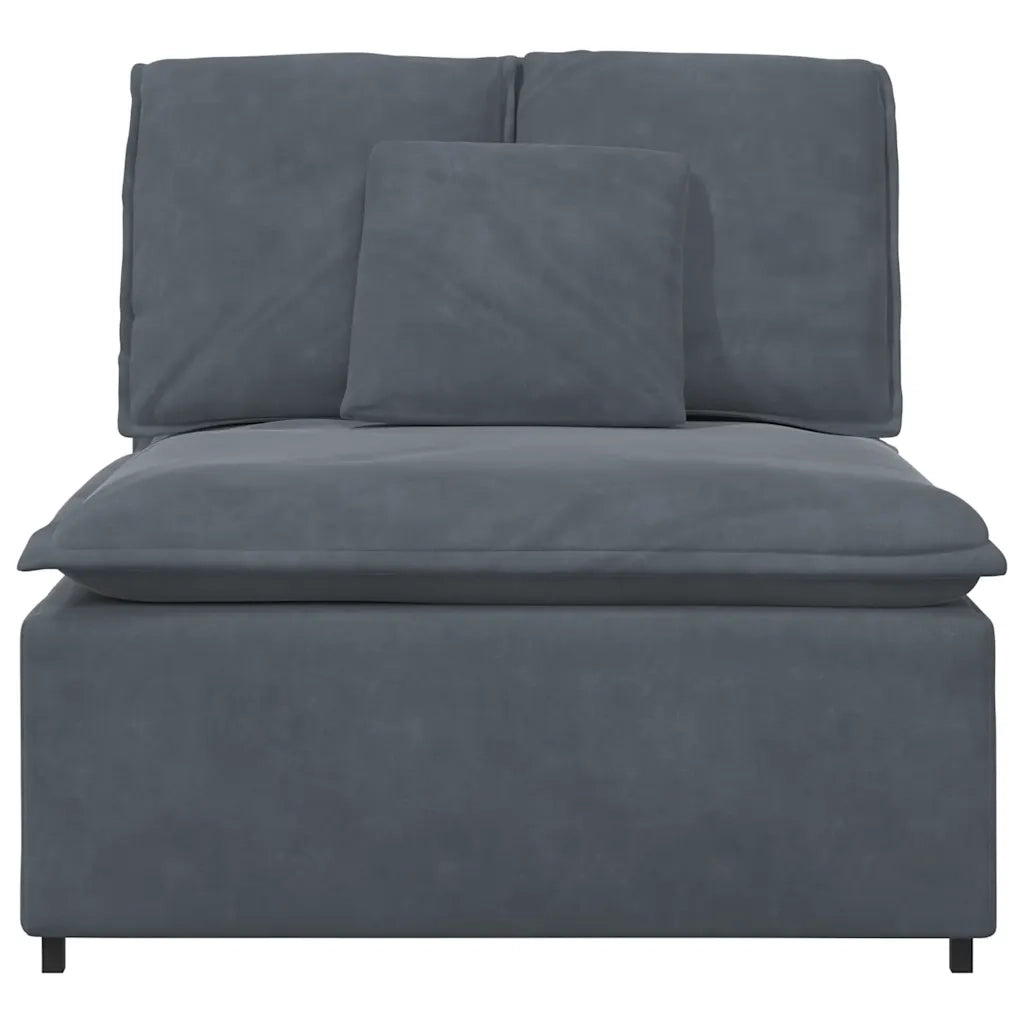 Modulo Centrale Divano Modulare con Cuscini Grigio Scuro 100 cm CFW9541336
