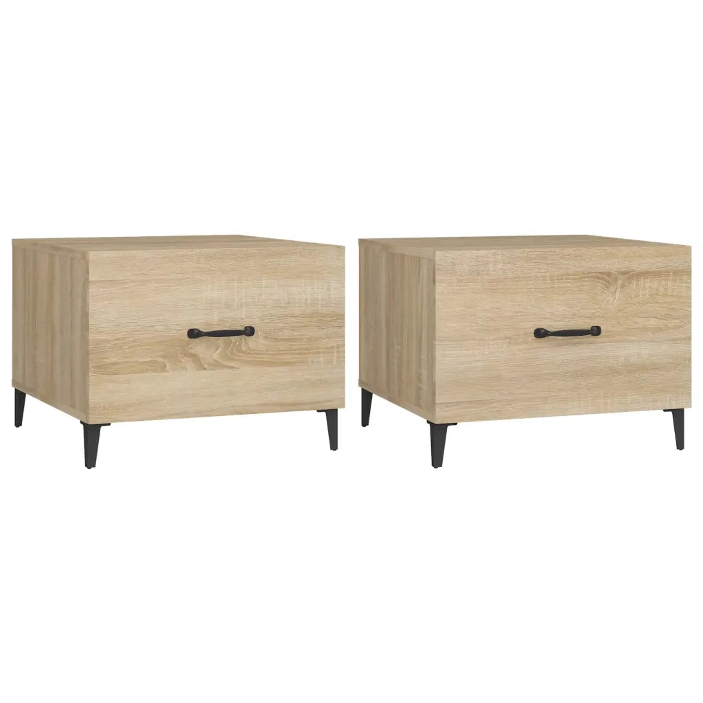 Tavolino da Salotto-Tavolino da soggiorno Gambe in Metallo Rovere Sonoma 50x50x40 cm 411763