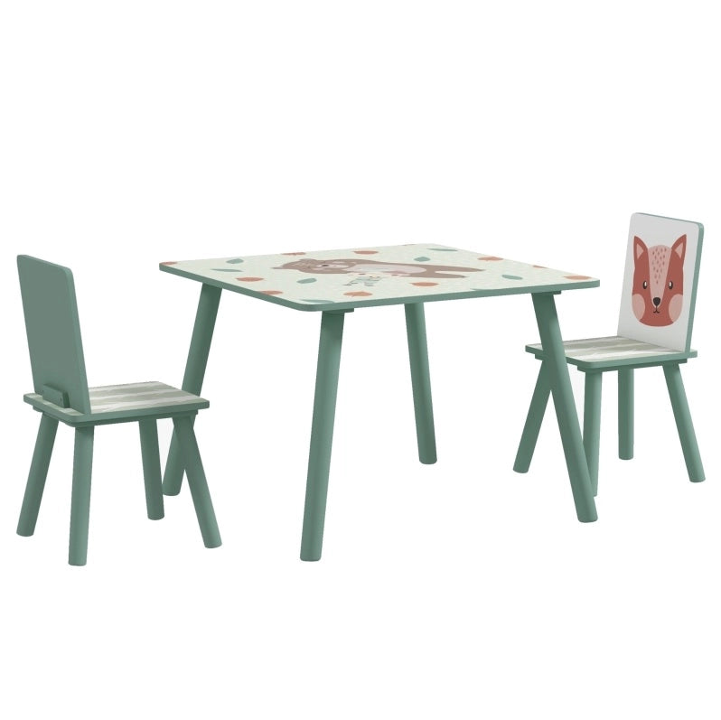 Set tavolo e 2 sedie per bambini verde