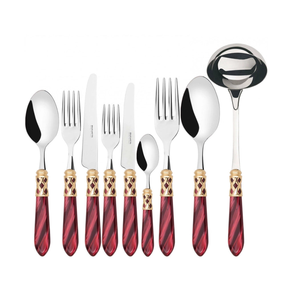 ALADDIN Ghiera Dorata, Posate Set 75 pz, Scatola Legno Wengè,