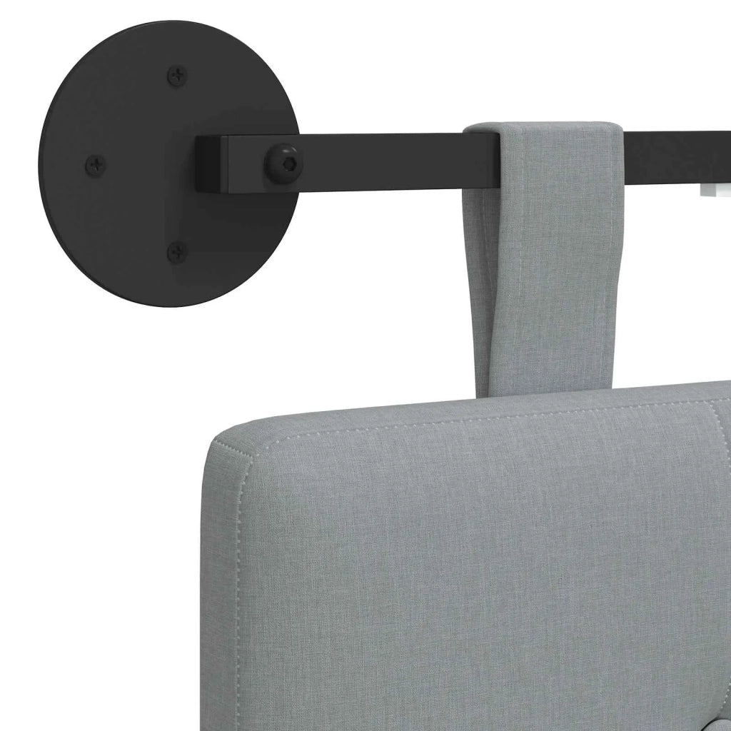 Testiera sospesa Con luce LED Grigio Chiaro Tessuto