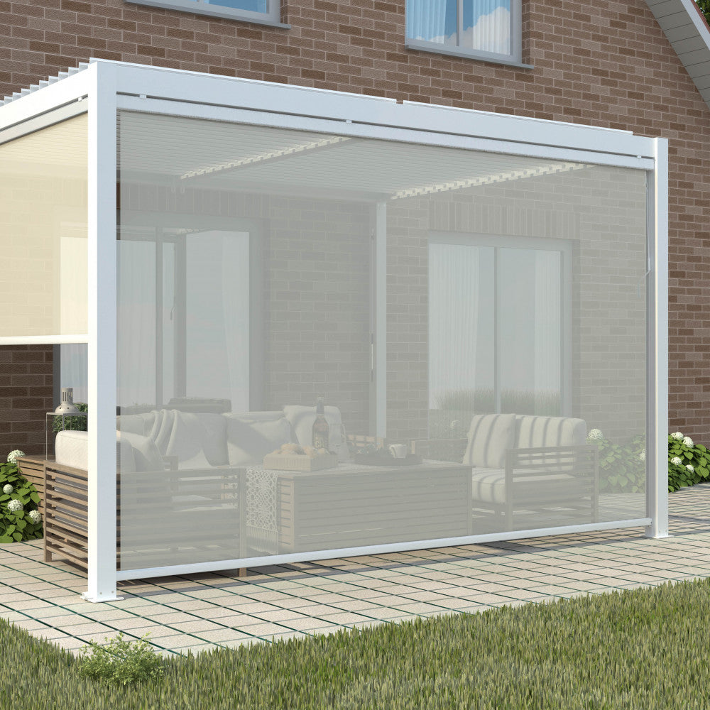 Laterale per Pergola Bioclimatica Lato 4 metri in Textilene Bianco