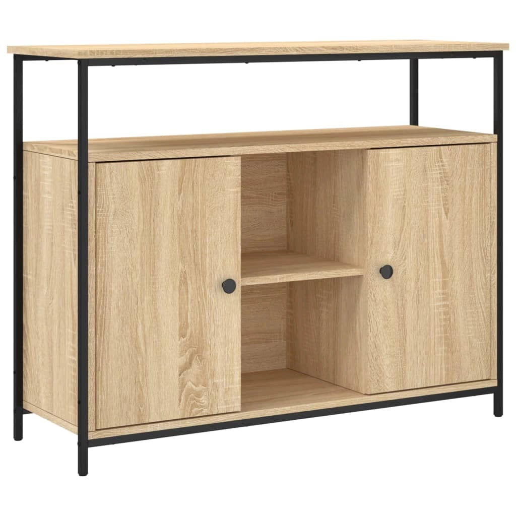 Buffet credenza cassettiera armadio mobile contenitore organizer cucina soggiorno rovere Sonoma 100 x 35 x 80 cm legno ingegnerizzato marrone 02_0031462