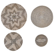 Set di 4 decorazioni da parete in alghe naturali in alghe marine fatte a mano in stile africano