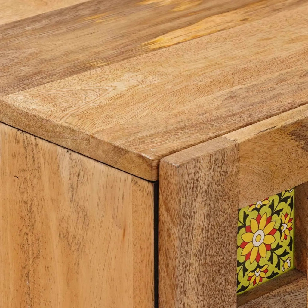 Credenza Naturale 60 x 33,5 x 100 cm Legno di mango massello