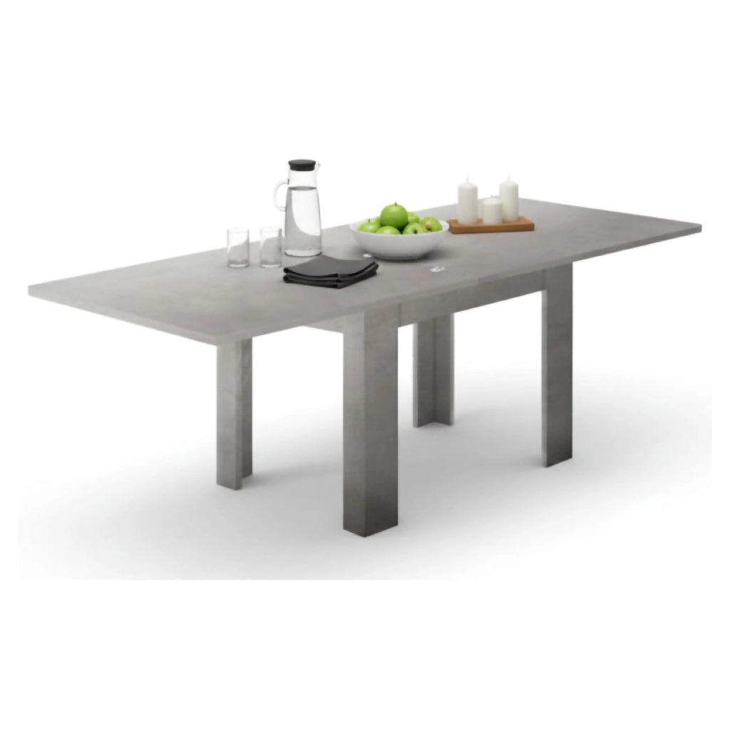 Tavolo da pranzo con apertura a Airin, Made in Italy, Consolle ausiliare da cucina, Tavoloallungabile, cm 90x90h75, Grigio Cenere