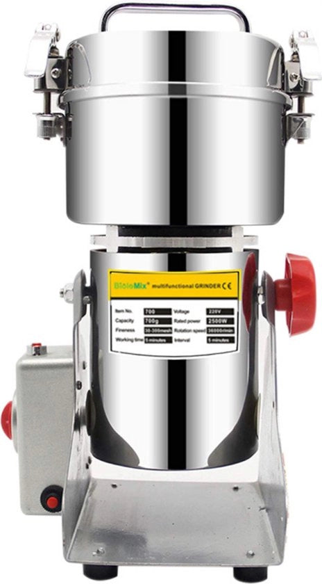 Mulinello per Spezie Elettrico - Molino per Erbe Elettrico 700 gram - Macinatore di Spezie 36000 giri al minuto - Molino per Grano in Acciaio Inox