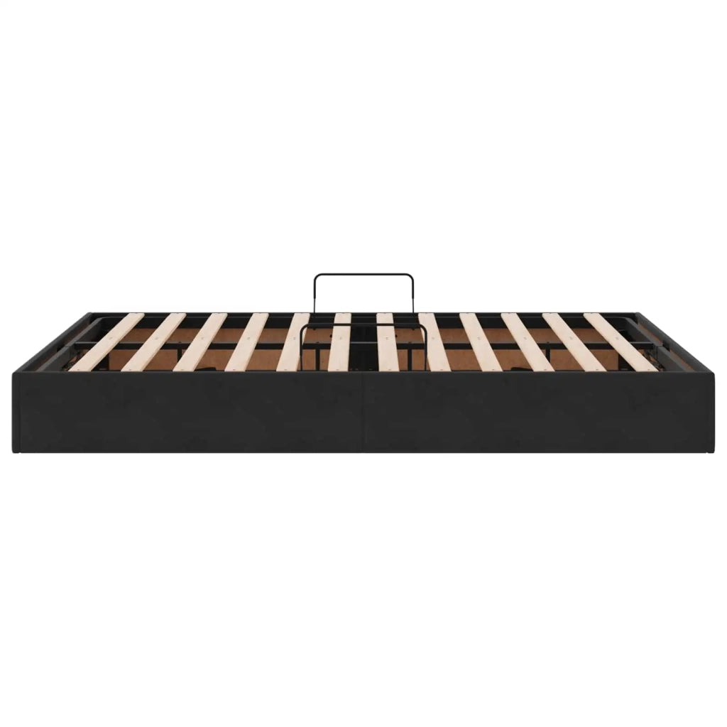 Letto ottomano con archiviazione Nero 140 x 190 cm Velluto
