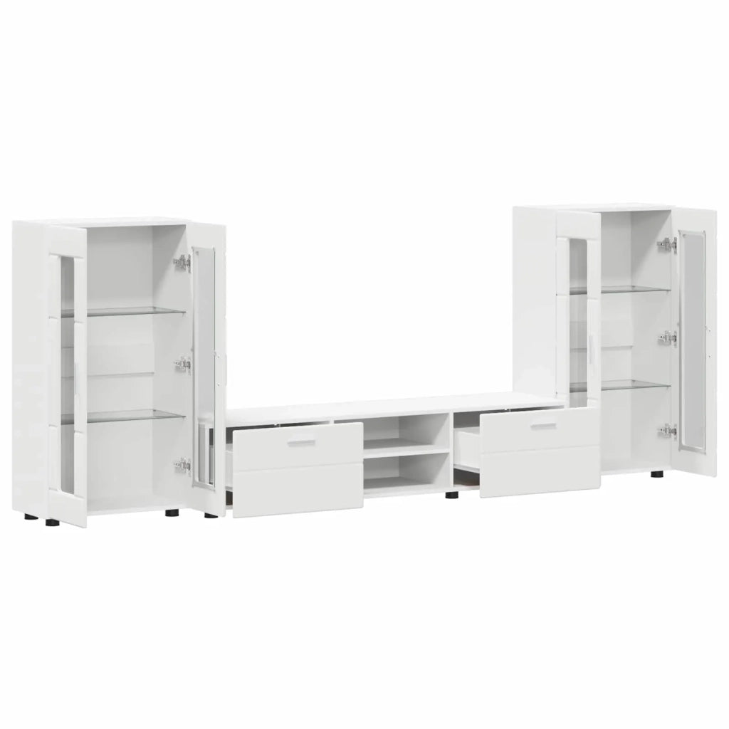 Set mobile TV con porta FLORIN 3 pcs Bianco Legno multistrato 3397934