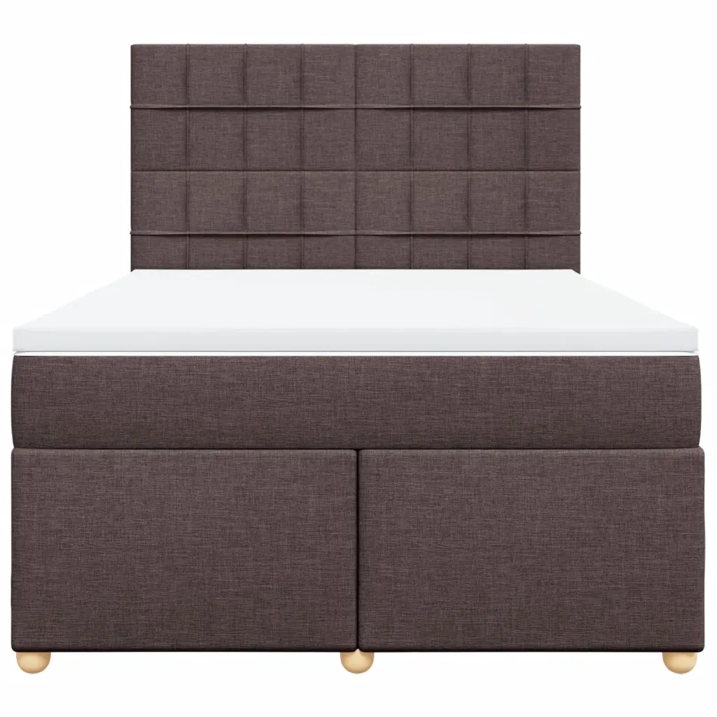 Giroletto a Molle con Materasso Marrone Scuro 160x200cm Tessuto 3291334