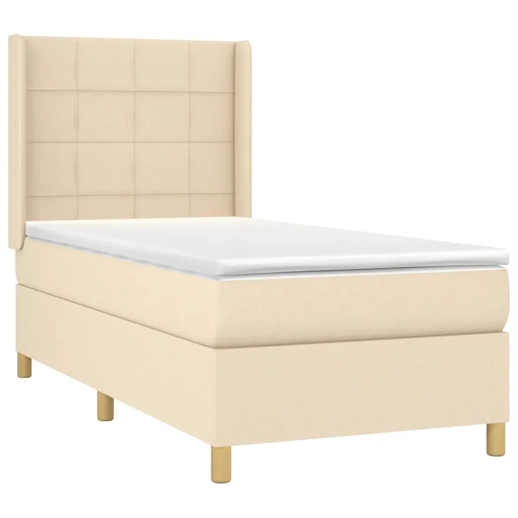 Letto a Molle con Materasso e LED Crema 80x200 cm in Tessuto 3138834