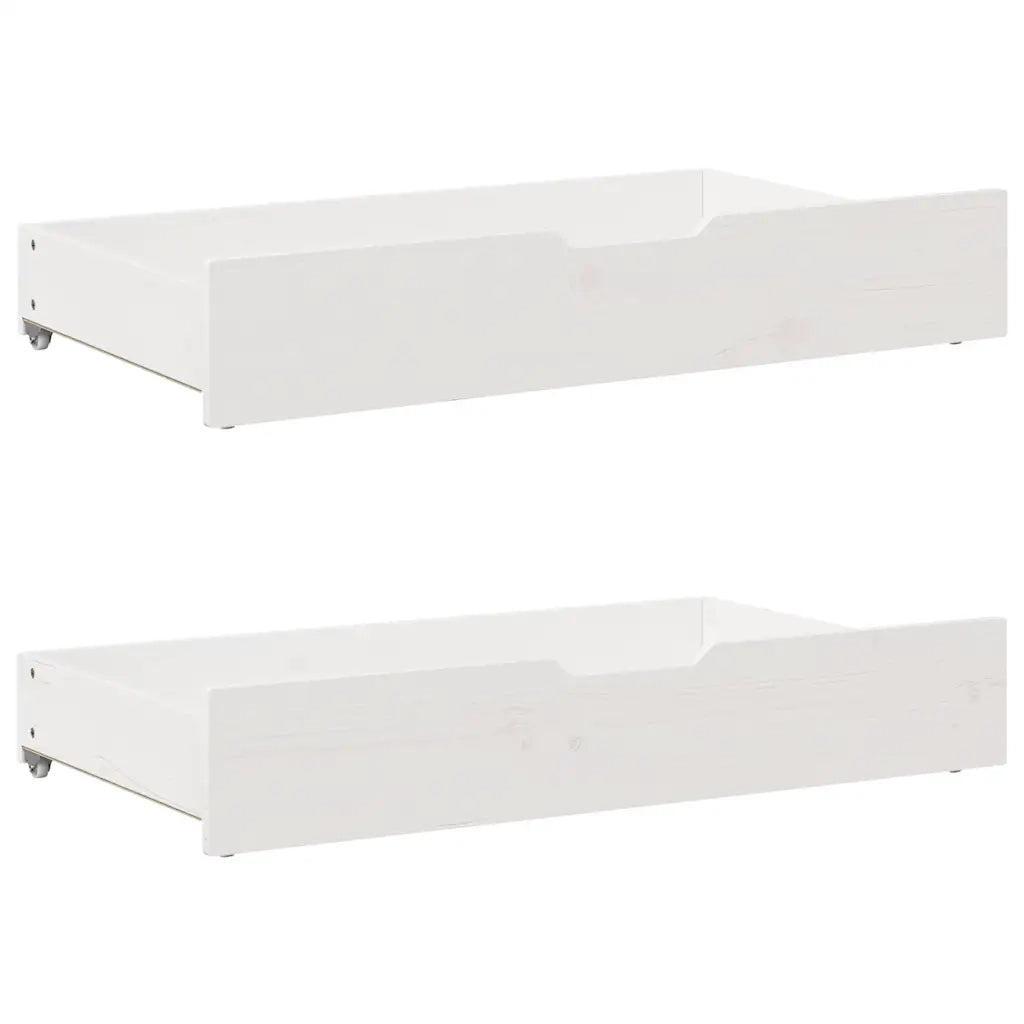 Giroletto con Cassetti Bianco 140x200 cm Legno Massello di Pino