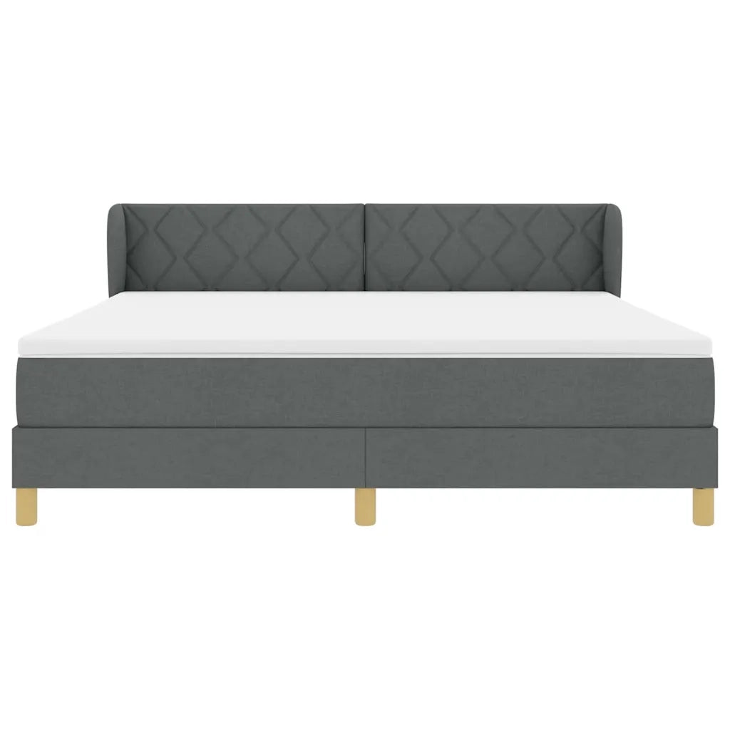 Letto a molle con testiera Grigio scuro 180 x 200 cm Tessuto 3340291
