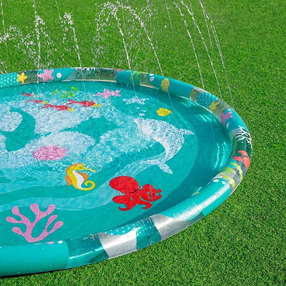 Trade Shop - Tappetino Splash Con Getti D'acqua Effetto Fontana Fondale Marino 165 Cm 52487 -