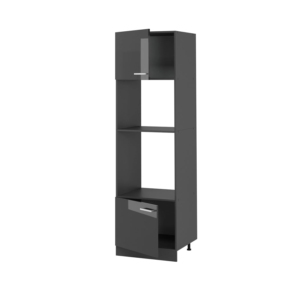 Mobile cucina microonde R-Line Antracite lucido/Antracite 60 cm Vicco