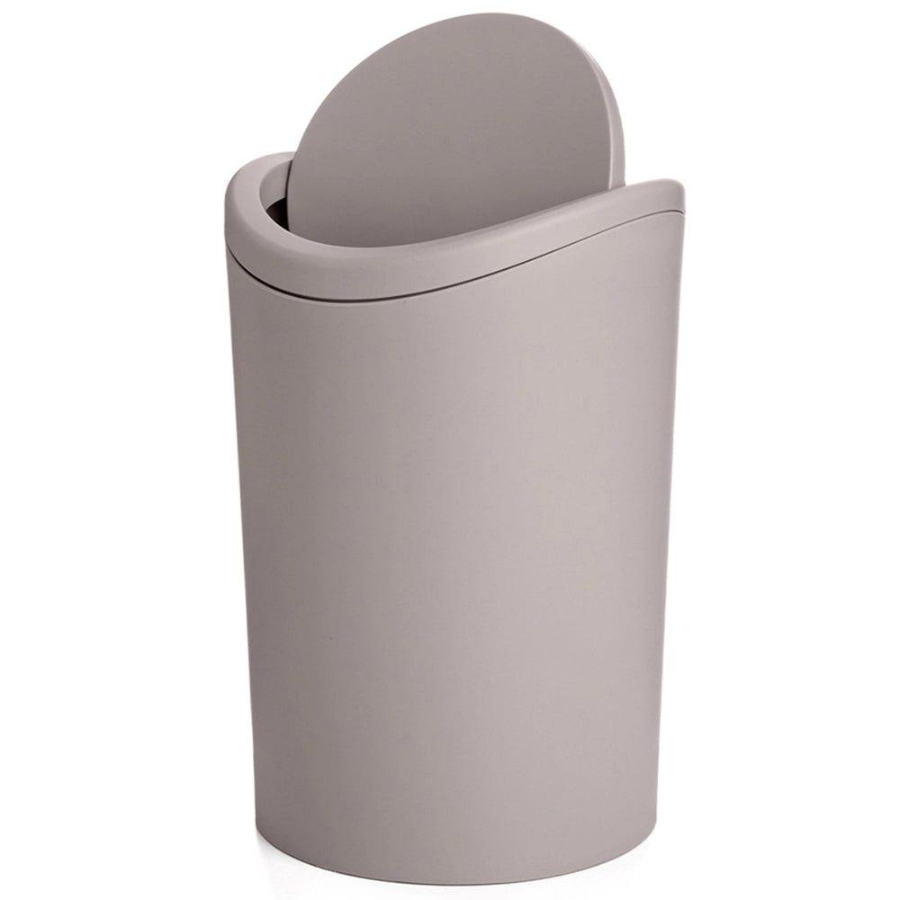 Pattumiera bagno in polipropilene tortora 6 Lt con coperchio basculante