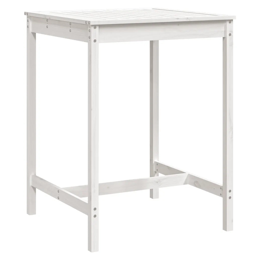 Tavolo da Giardino Bianco 82,5x82,5x110cm Legno Massello Pino 824082