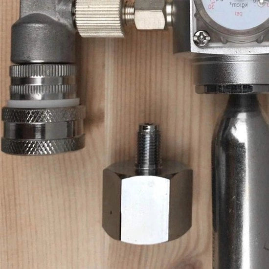 Adattatore Mini Regolatore CO2 per Acqua Gassata per Homebrew Birra Corny Fat 3/8‑24UNF a 6ACME‑6G