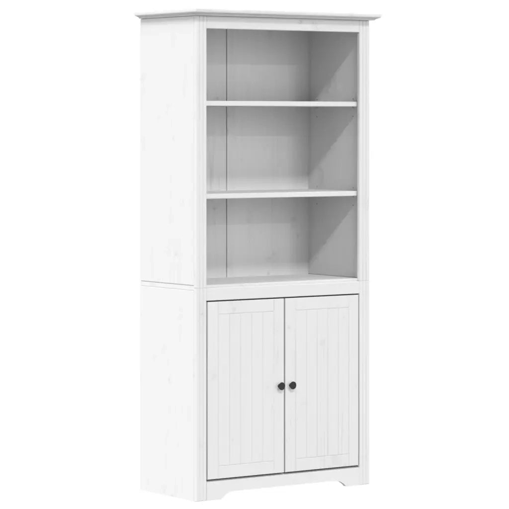 Libreria-Scaffale per Libri-Mobile di Stoccaggio BODO 82x40x173 cm in Legno Massello di Pino Bianco