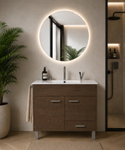Mobile bagno con lavabo ORIGENBATH SAMOS senza specchio 90x40 cm frassino tea